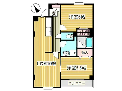 エスポワール宮崎台N(2LDK/1階)の間取り写真