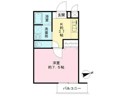 ラテルネ中野本町(1K/3階)の間取り写真