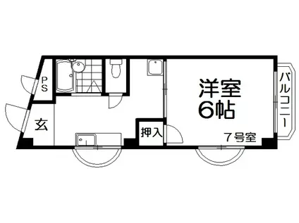 メゾンエトワール(1K/3階)の間取り写真