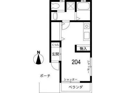 プランドール丸山(ワンルーム/1階)の間取り写真