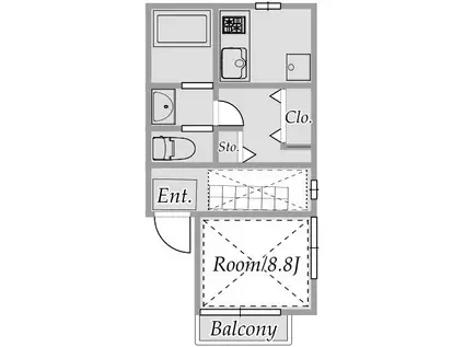 グランニール羽根木(ワンルーム/3階)の間取り写真