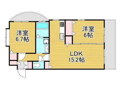 サンシャインIV(2LDK/4階)の間取り写真