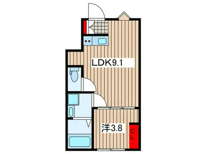DESAPARK指扇(1LDK/1階)の間取り写真
