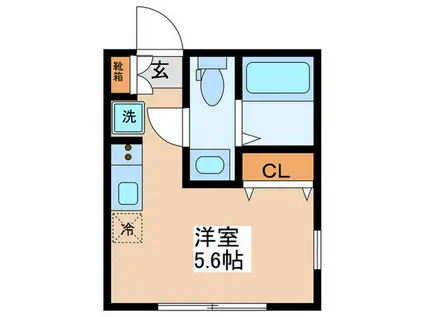 クリエイト南台(ワンルーム/1階)の間取り写真