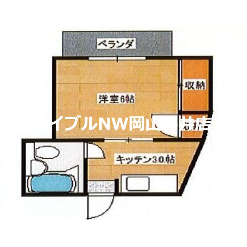 コーポ中山(1K/3階)の間取り写真