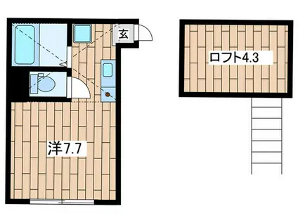 ヒルズ保土ヶ谷(ワンルーム/1階)の間取り写真