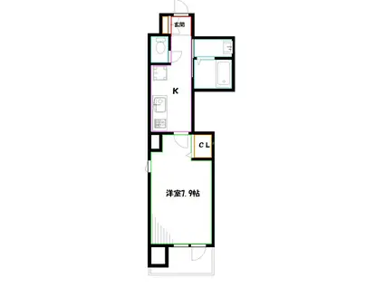 サンパラソル(1K/4階)の間取り写真