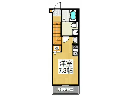 ECOS KODAIRA(ワンルーム/2階)の間取り写真