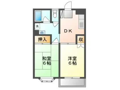 レジデンスアルファ(2DK/2階)の間取り写真