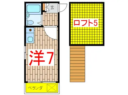 クリスタル自由が丘(ワンルーム/1階)の間取り写真