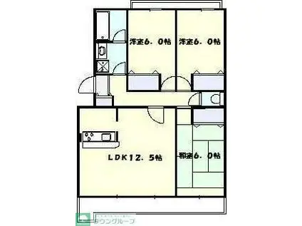 グリーンヒル藤が丘C II(3LDK/5階)の間取り写真