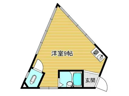 星ヶ丘マンション(ワンルーム/3階)の間取り写真