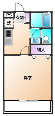 シティパル(1K/1階)の間取り写真