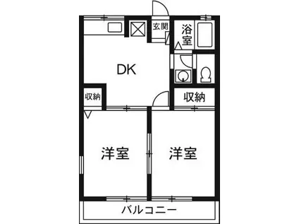 レトア上諏訪A棟(2DK/2階)の間取り写真