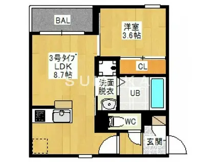 REGALEST STYLE(1LDK/2階)の間取り写真