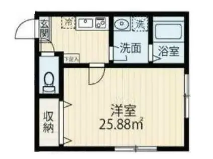 アベニール三ツ沢中町 B棟(1K/2階)の間取り写真