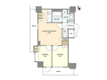 BPRレジデンス蕨(2LDK/11階)の間取り写真