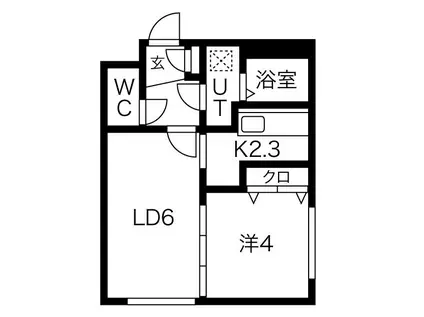 ENCORE澄川(1LDK/1階)の間取り写真