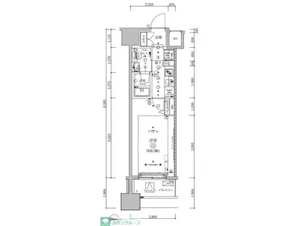 ALTERNA亀戸(1K/4階)の間取り写真