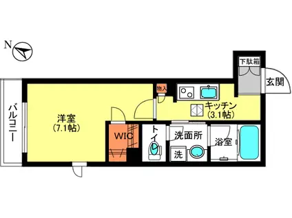 シャーメゾンイースト(1K/1階)の間取り写真