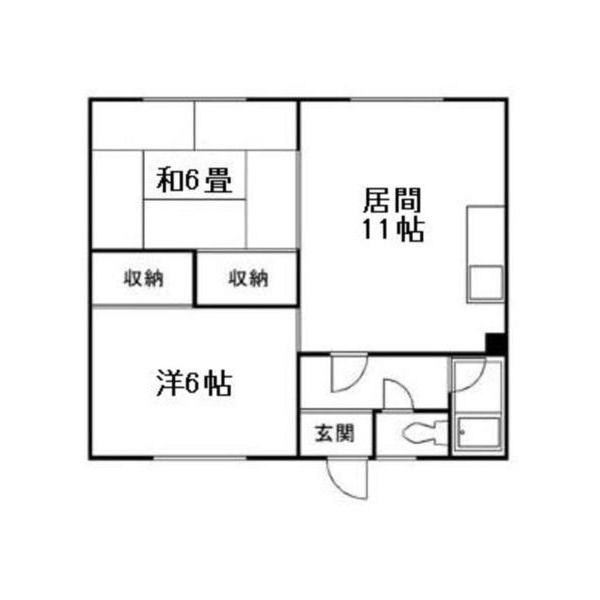 エイワハイツ(2LDK/2階)の間取り写真