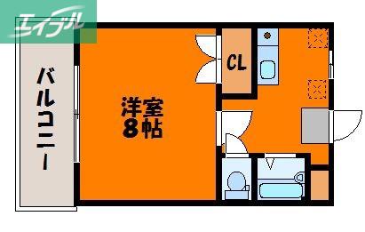 イースト207(1K/1階)の間取り写真