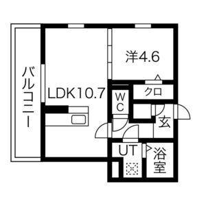 レガートII(1LDK/1階)の間取り写真