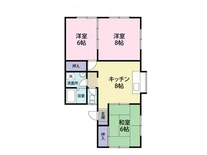 メゾン待埼(3LDK/1階)の間取り写真