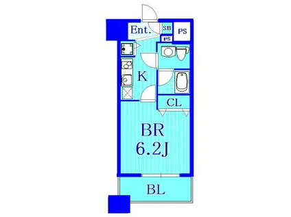 ガーラ・プレシャス横濱関内(1K/6階)の間取り写真