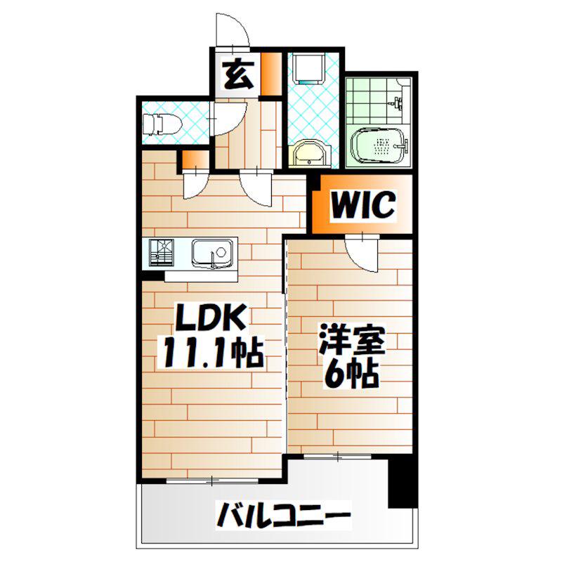 フェルト127(1LDK/11階)の間取り写真