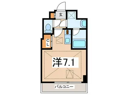 ポエム湘南台(ワンルーム/6階)の間取り写真