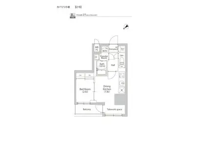 カパリリ小岩(1DK/12階)の間取り写真