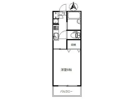 メゾンオーキスA(1K/1階)の間取り写真