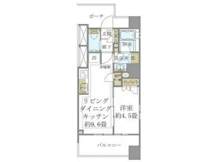 BRILLIA千代田左衛門橋(1LDK/3階)の間取り写真