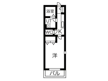 グリーンハピー柏木(1K/3階)の間取り写真