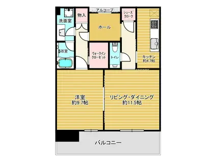 グラングリーン大阪 THE ノース RESIDENCE(1LDK/8階)の間取り写真