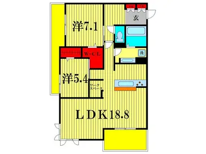 MS おおたか(2LDK/2階)の間取り写真