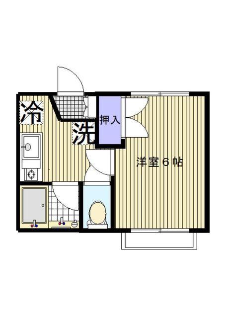 ドミトリーⅠ番館(1K/1階)の間取り写真