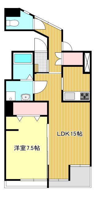 BB BLDG(1LDK/3階)の間取り写真