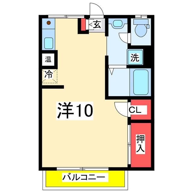 ヴェルディフクダII(ワンルーム/2階)の間取り写真
