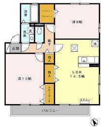 ファミール(2LDK/1階)の間取り写真
