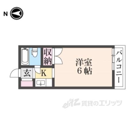 エクセレント河(ワンルーム/2階)の間取り写真