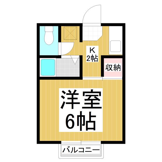 ハイツ61(1K/2階)の間取り写真