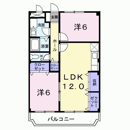 フリーダム武庫の里II(2LDK/3階)の間取り写真