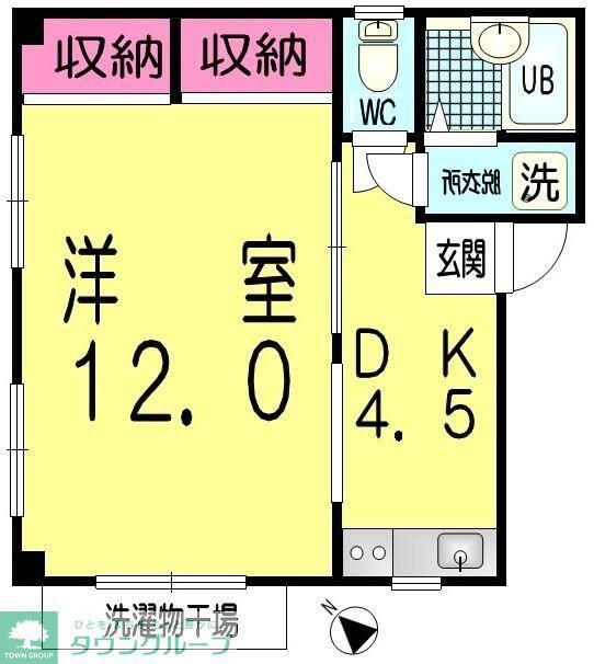 熊谷BASE(1DK/1階)の間取り写真