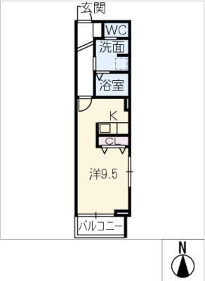 ノース VILLAGE 一宮(ワンルーム/2階)の間取り写真