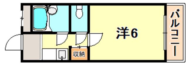 サンハイツ学が丘(1K/2階)の間取り写真