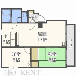 ネスト連理(2LDK/1階)の間取り写真