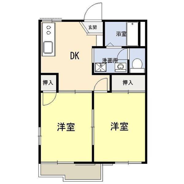 メゾン姉崎(2DK/1階)の間取り写真