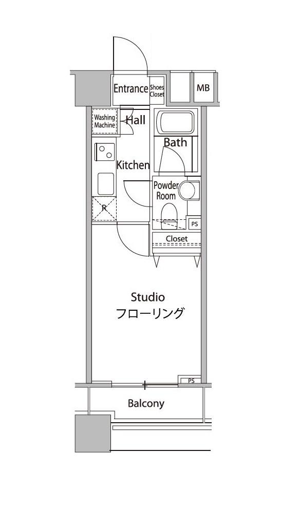 ファーストリアルタワー新宿(1K/9階)の間取り写真